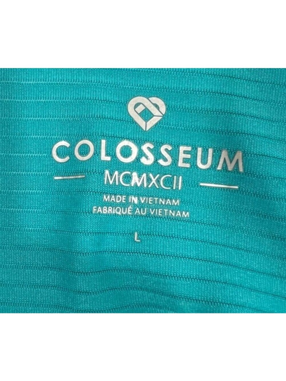 Colosseum Teal Blue Subtle Striped High-Low Athletic Tank Top Size Large - Picture 3 of 7